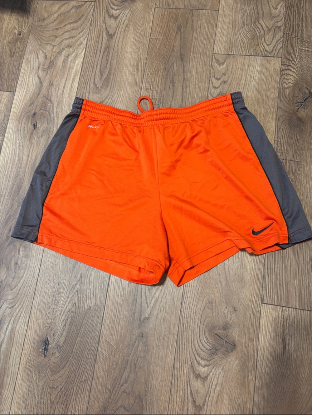 Nike Orange and Gray Dri-FIT Running Shorts